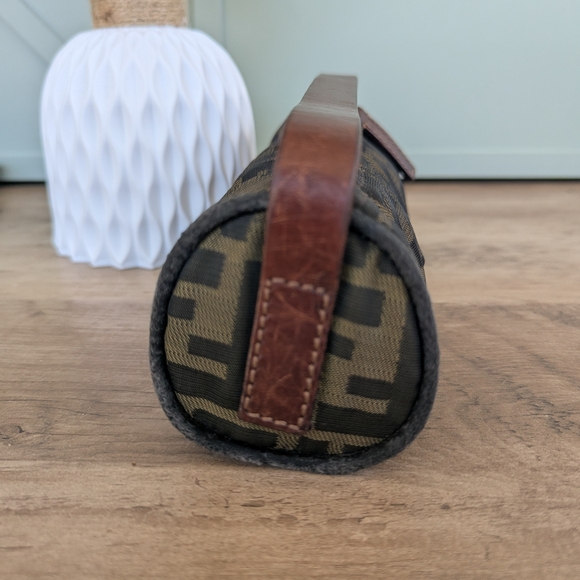 Fendi Zucca Canvas Mini Baguette Wristlet - Brown/Black - Picture 5 of 16